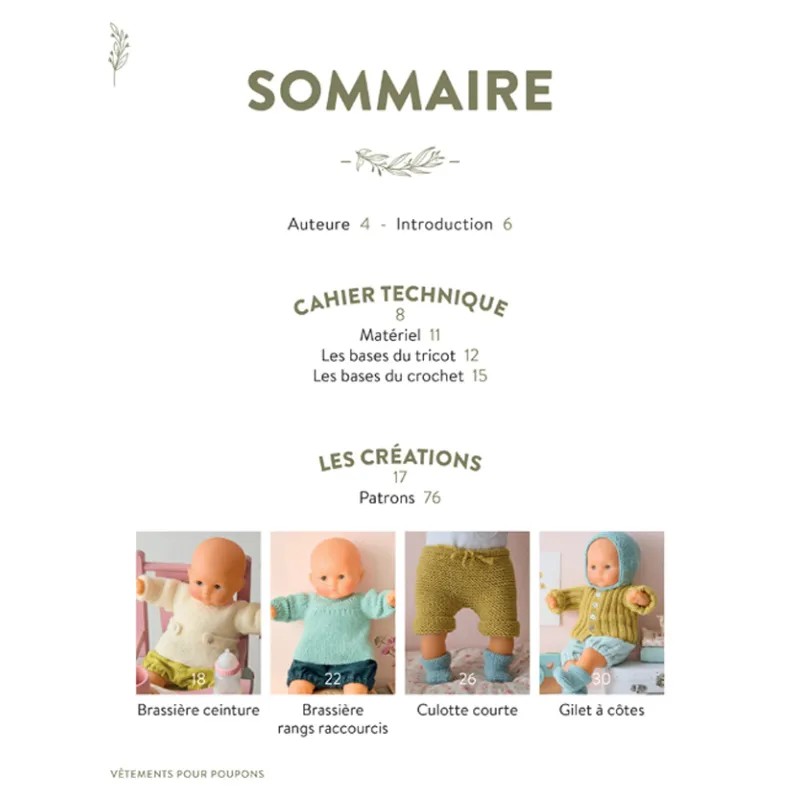 VÊTEMMENTS POUR POUPONS AU TRICOT