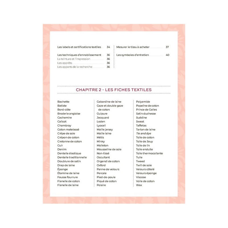 LE GUIDE DES TISSUS