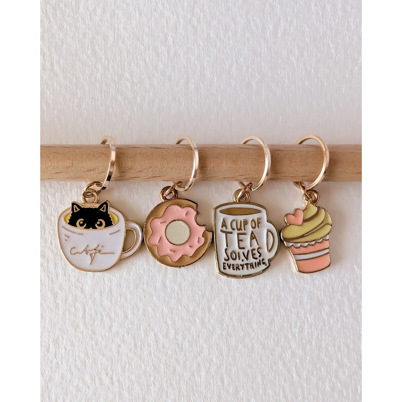 ANNEAUX MARQUEURS CHAT TASSE DONUT