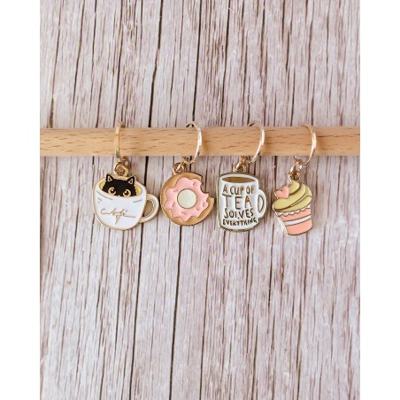 ANNEAUX MARQUEURS CHAT TASSE DONUT