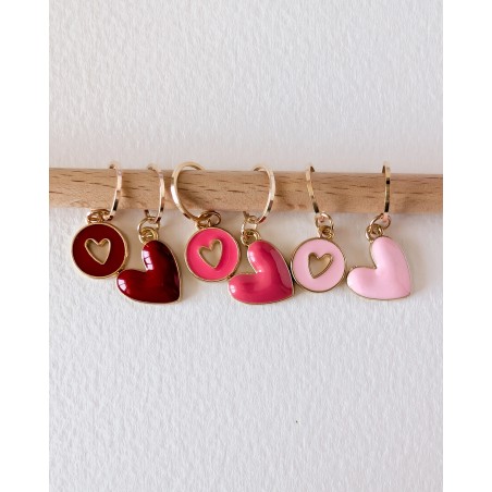 ANNEAUX MARQUEURS COEURS ROSE