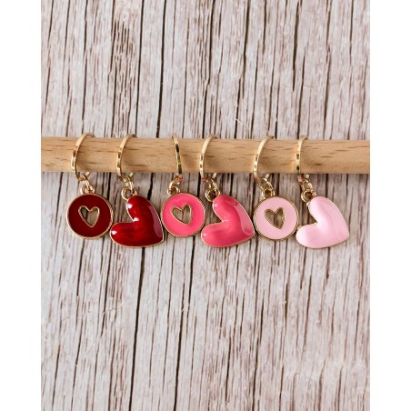ANNEAUX MARQUEURS COEURS ROSE