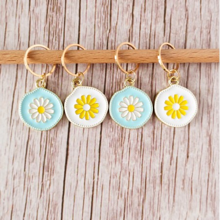 ANNEAUX MARQUEURS MARGUERITES ROND BLEU