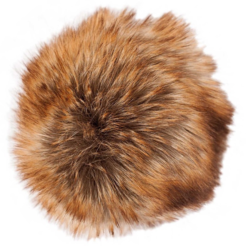 POMPON FAUSSE FOURRURE 10CM MARRON
