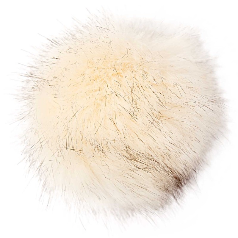 POMPON FAUSSE FOURRURE 10CM BEIGE