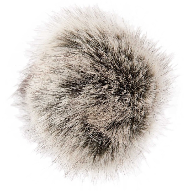POMPON FAUSSE FOURRURE 10CM GRIS