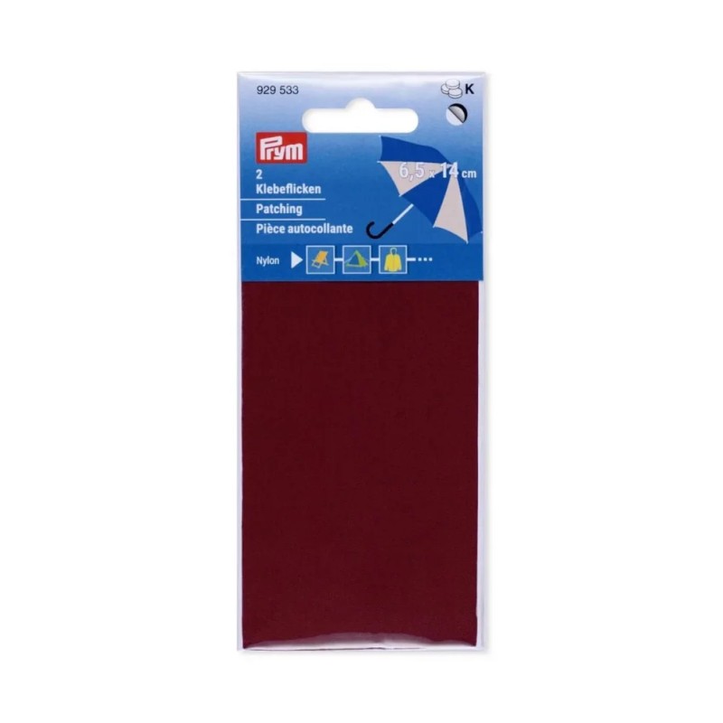 PIÈCE AUTOCOLLANTE NYLON BORDEAUX 6.5 X 14CM