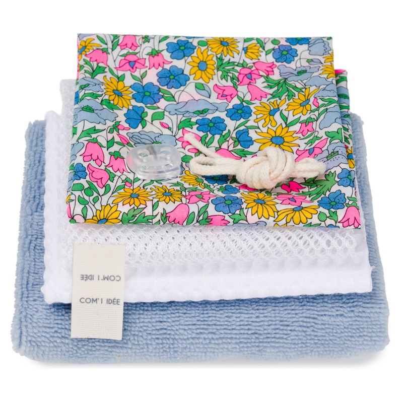 KIT LINGETTES COEUR FANNY bleu