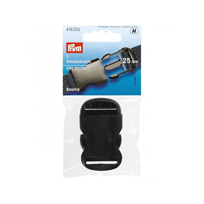 BOUCLE CLIP 25MM PLASTIQUE NOIR