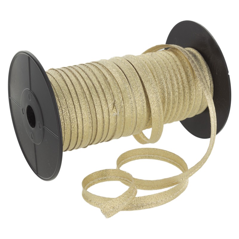 Passepoil lamé 10 mm - bourrelet de 2mm or