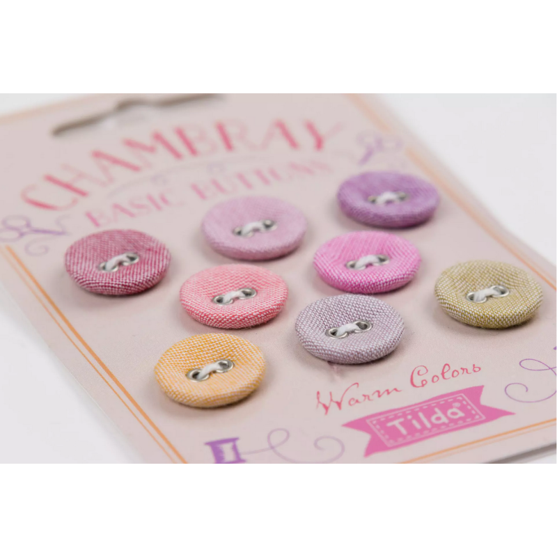 LOT BOUTONS X8 16MM TILDA CHAMBRAY BASIC