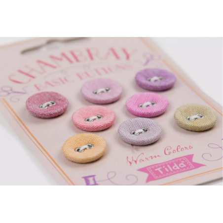 LOT BOUTONS X8 16MM TILDA CHAMBRAY BASIC