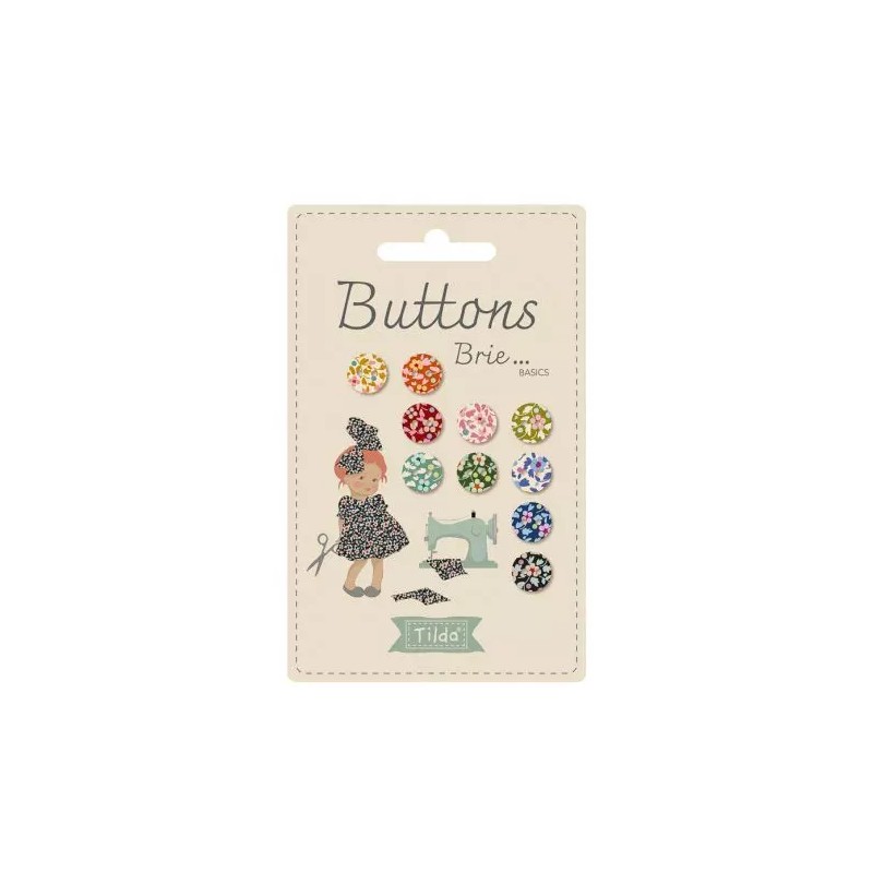 LOT BOUTONS X10 10MM TILDA BRIE BASICS