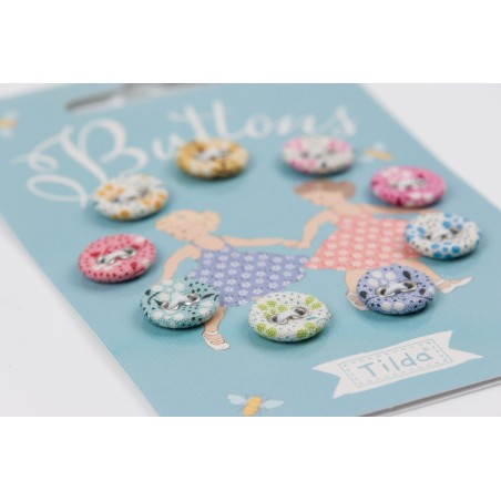 LOT BOUTONS X9 12MM TILDA MEADOW