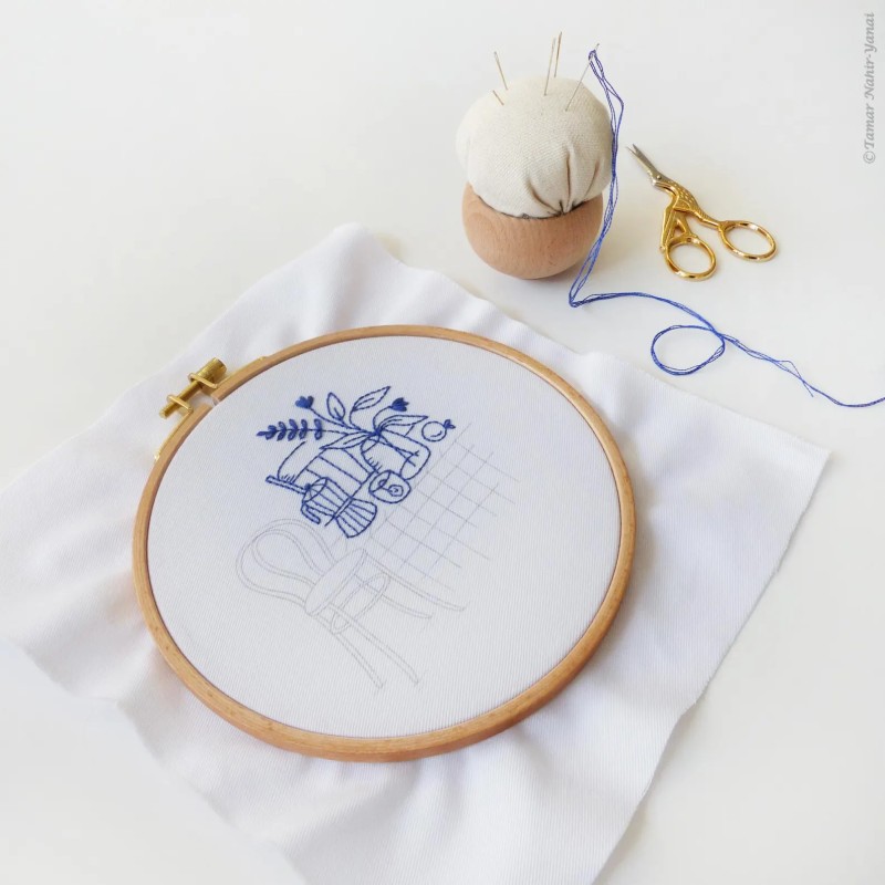 KIT BRODERIE BREAKFAST IN BLUE