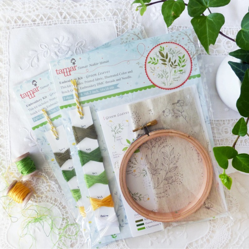 KIT BRODERIE GREEN LEAVES