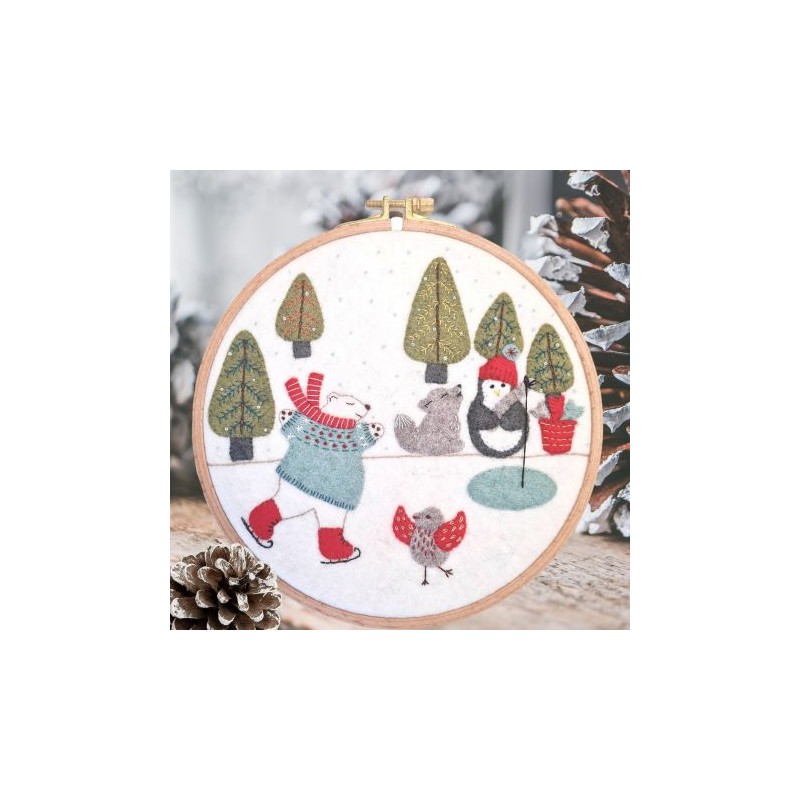 Kit tambour appliqué patinage sur le lac