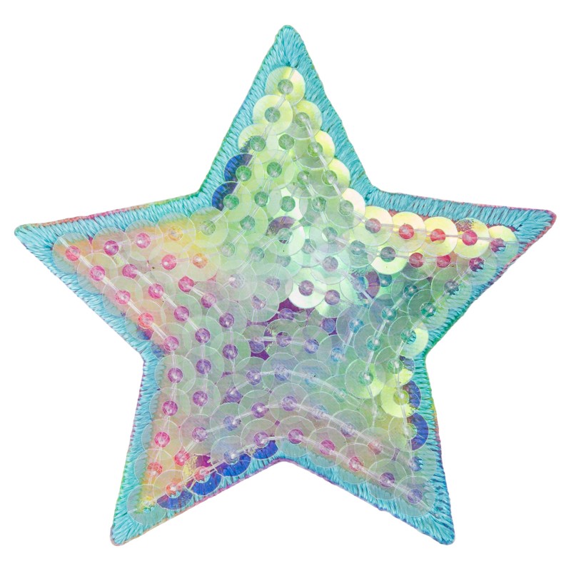 ÉCUSSON À THERMOCOLLER ÉTOILE PAILLETTES 5.5X5.5CM