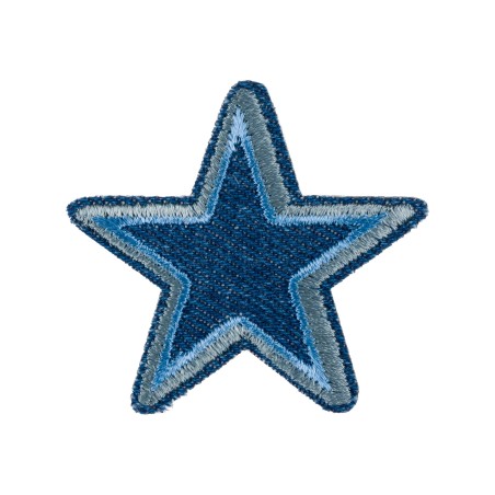 ÉCUSSON À THERMOCOLLER ÉTOILE JEANS 4X4CM
