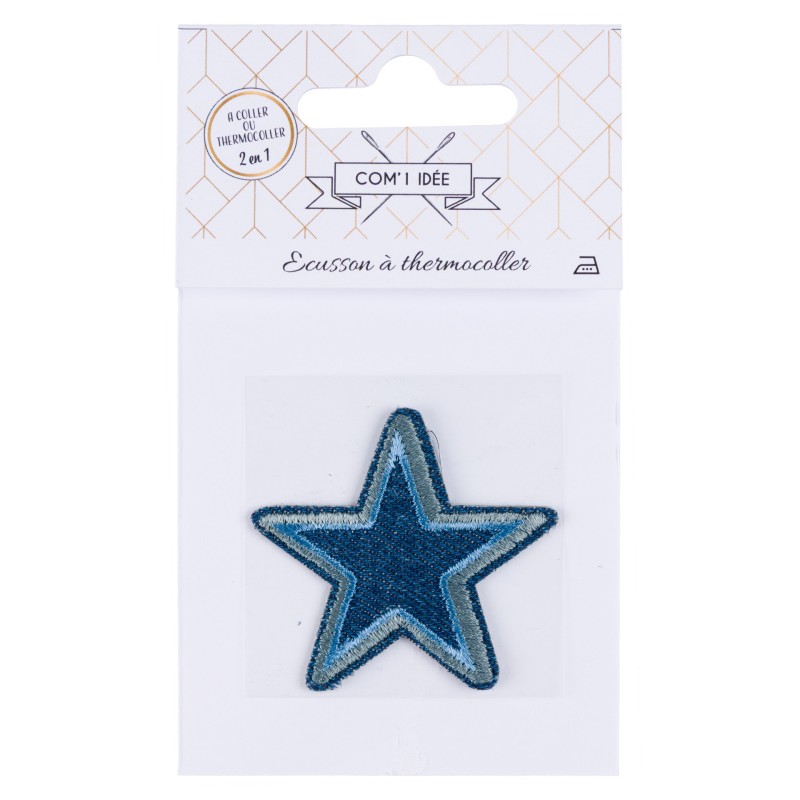 ÉCUSSON À THERMOCOLLER ÉTOILE JEANS 4X4CM