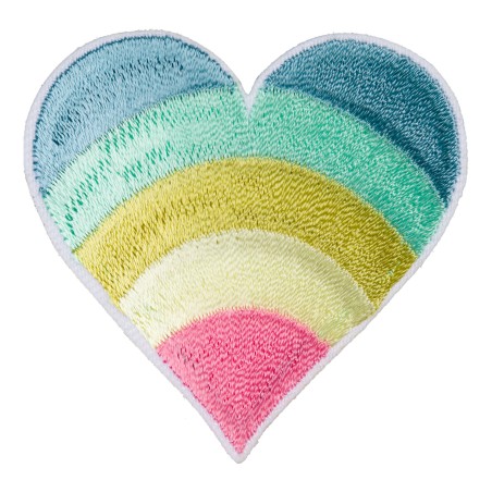 ECUSSON À THERMOCOLLER COEUR ARC EN CIEL