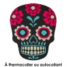 ÉCUSSON À THERMOCOLLER TÊTE DE MORT 2.5X3.5CM