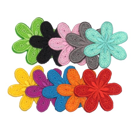 ÉCUSSON À THERMOCOLLER ASSORT FLEURS 4X4CM