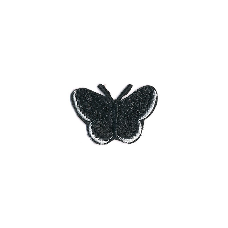 ÉCUSSON À THERMOCOLLER PAPILLON NOIR 3.5X5CM