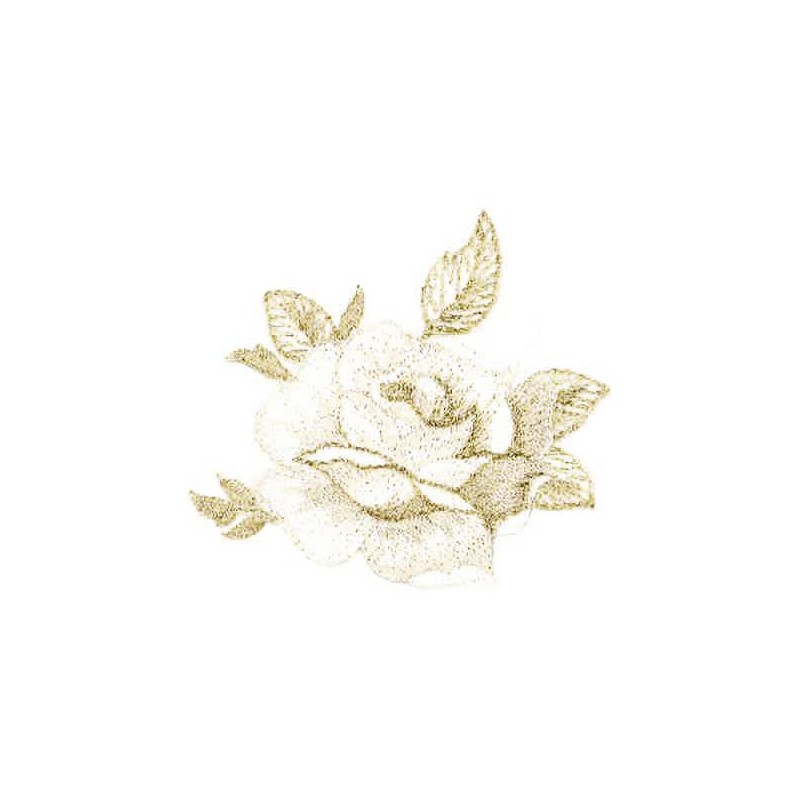ÉCUSSON À THERMOCOLLER FLEUR BLANCHE 6X5.5CM